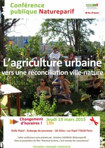Conférence "Agriculture urbaine, vers une réconciliation ville-nature", Natureparif, Paris (75), mars 2015