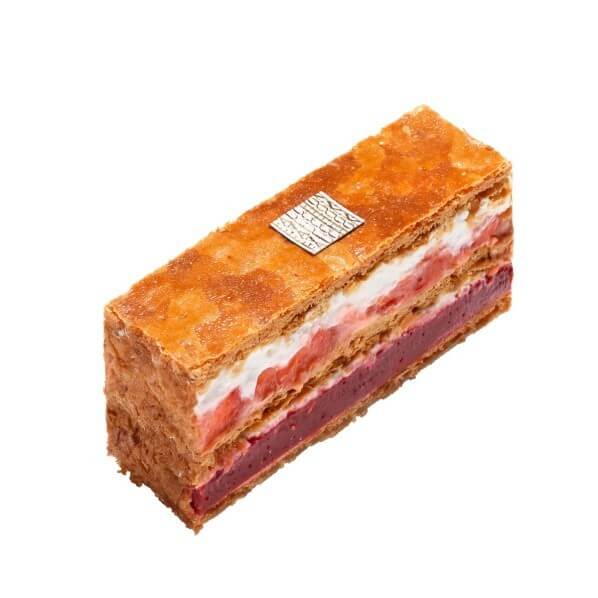 Millefeuille fraise rhubarbe, pâtisserie Fauchon