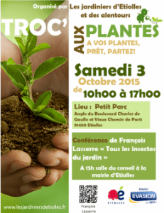 Troc aux plantes et conférence de François Lasserre, Etiolles (91), octobre 2015