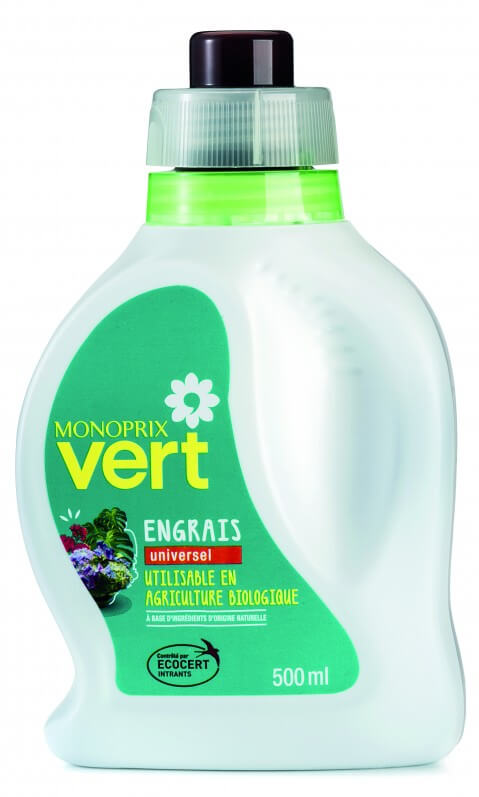 Engrais bio liquide, Monoprix Vert, printemps 2017