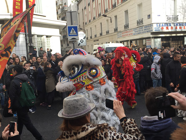 Lions, défilé du Nouvel an chinois, Paris 13e (75)