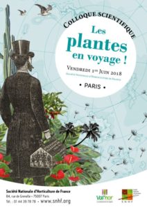 Affiche du colloque scientifique, Les plantes en voyage, SNHF, Paris (75), 1er juin 2018