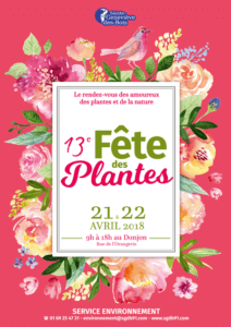 Affiche de la 13e Fête des Plantes de Sainte-Geneviève-des-Bois (91), 21 et 22 avril 2018