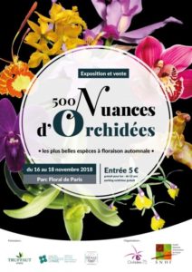 Affiche de l'exposition vente 500 nuances d'orchidées, parc floral de Paris, Paris 12e (75), du 16 au 18 novembre 2018