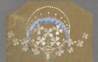 Joseph Chaumet, atelier de dessin. Projet de broche lavis et réhauts de gouache sur papier translucide, vers 1910 Collection Chaumet