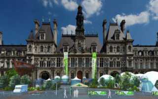 Vue 3D de la place de l'Hôtel de Ville, Paris, ONF, mars 2019