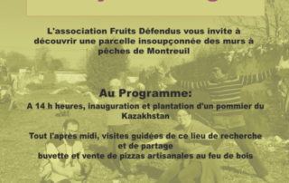 Affiche de la Fête d'inauguration d'un jardin verger à Montreuil le 30 mars 2019