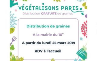 Distribution de graines à la Mairie du 10e arrondissement de Paris, mars 2019
