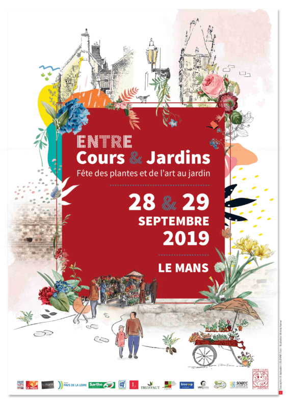 affiche, 28 et 29 septembre 2019, Entre Cours & Jardins, Le Mans (72)