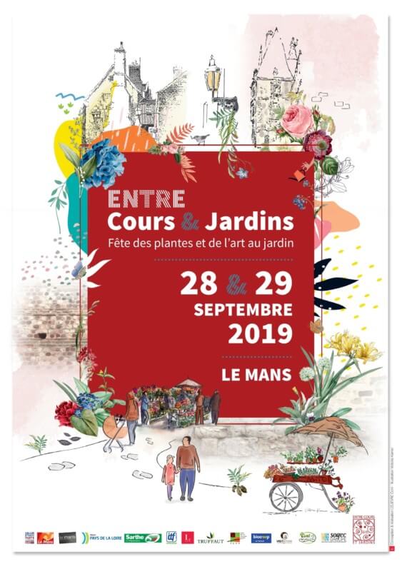 Affiche Entre Cours et Jardins, Le Mans (72), septembre 2019