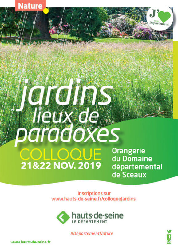 Colloque "Jardins, lieux de paradoxes" du jeudi 21 novembre au vendredi 22 novembre 2019