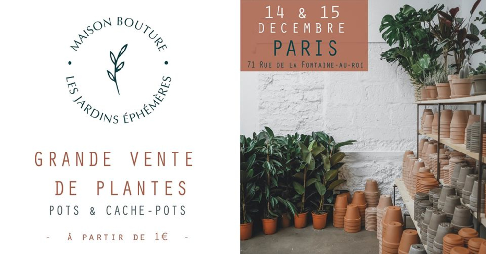 Maison Bouture, grande vente de plantes à Paris, décembre 2019