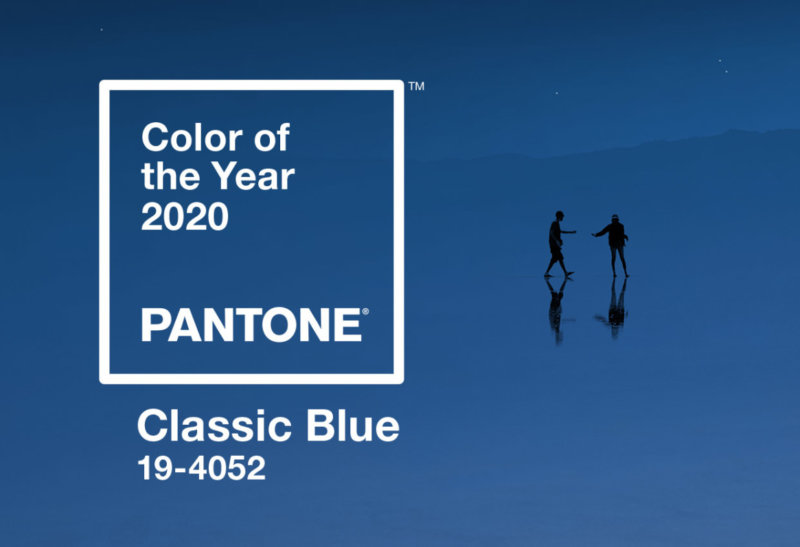 Bleu classique, classic blue, couleur de l'année 2020, Pantone
