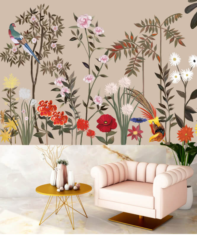 Décor mural "Bouquet de fleurs", MlleMounsPaper