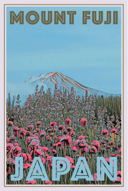 Affiche, Mount Fuji, Japon, My Retro Poster