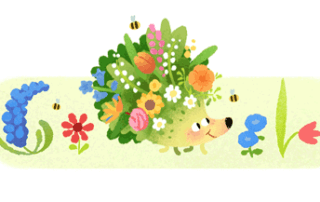 Doodle fleuri pour le printemps 2021, Google