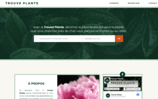 Page d'accueil du site Trouve Plante, avril 2021