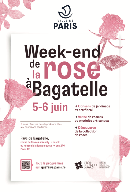 Week-end de la Rose à Bagatelle les 5 et 6 juin 2021