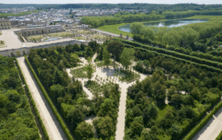 Vue aérienne du bosquet de la Reine restauré © château de Versailles / T. Garnier