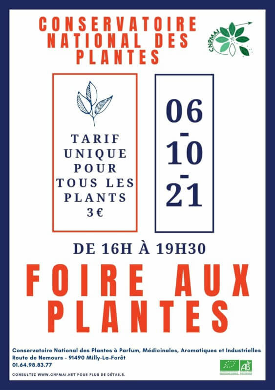 Foire aux plantes à Milly-la-Forêt le 6 octobre 2021