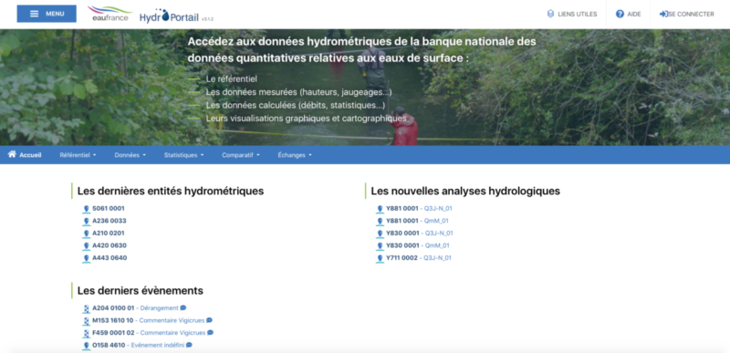 L’HydroPortail : le nouveau site de référence d’accès aux données hydrométriques et hydrologiques
