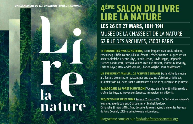 Lire la nature au musée de la Chasse et de la Nature les samedi 26 et dimanche 27 mars 2022