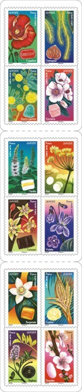 Carnet de timbres, Fleurs et douceurs, LA POSTE, création et mise en page Isabelle SIMLER
