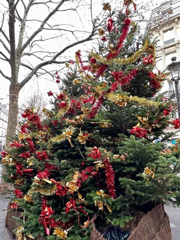 Décorations de Noêl, sapin, rue des Martyrs, Paris 9e (75)