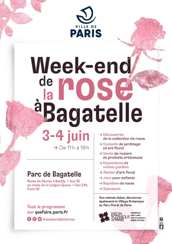 Week-end de la rose au parc de Bagatelle (Paris 16e) les 3 et 4 juin 2023