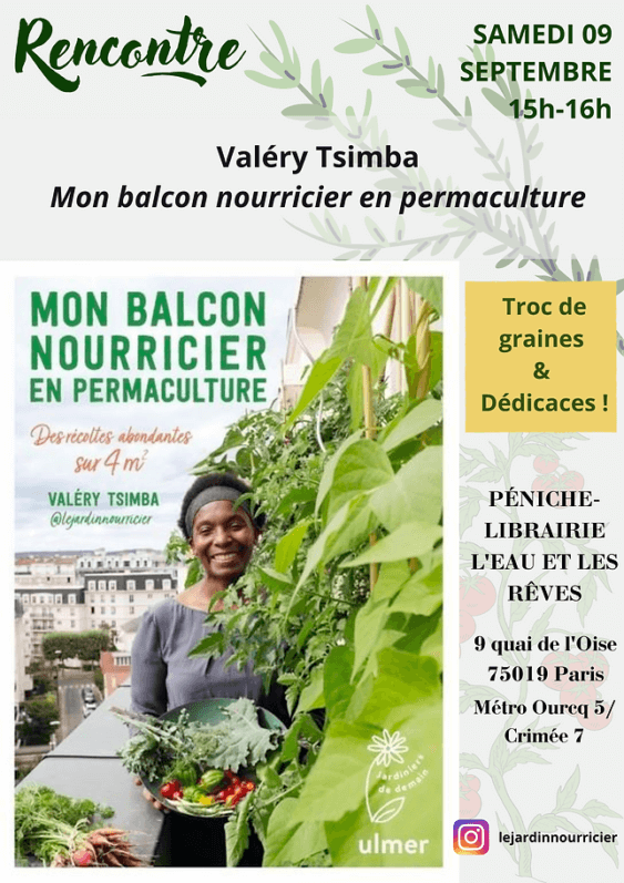 Rencontre Valéry Tsimba, Péniche Café:Librairie botanique L'eau Et Les Rêves