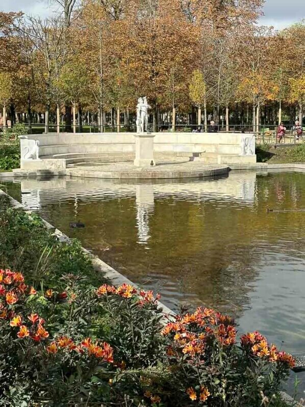Alstroemères fleuris fin octobre dans le Jardin des Tuileries, Paris 1er (75)