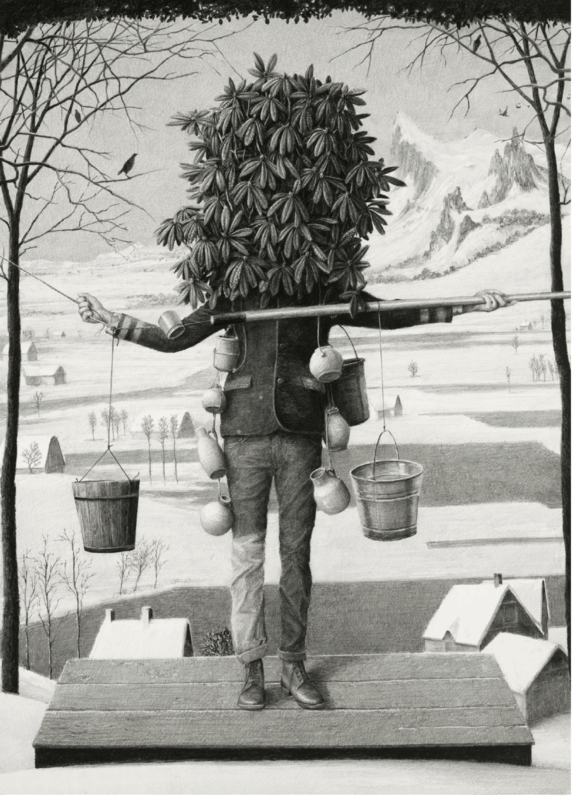 Ethan Murrow, Wishing Well, 2023, Graphite sur papier, 122 x 91 cm, Galerie Les filles du calvaire