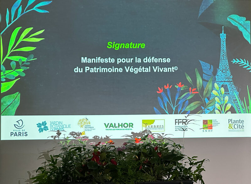 Signature du Manifeste pour la défense du Patrimoine Végétal Vivant (PVV), 3èmes Universités du CCVS, Parc floral, Paris 12e (75)