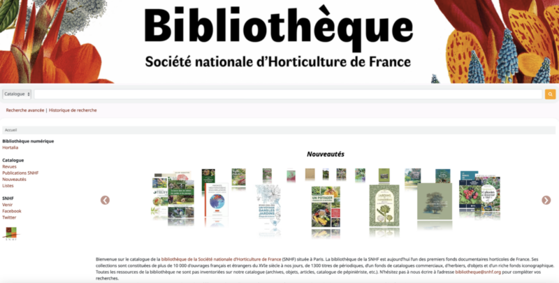 catalogue de la bibliothèque de la Société nationale d’Horticulture de France