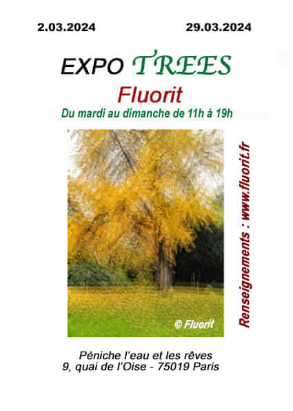 Expo Trees jusqu'au 29 mars 2024 sur la péniche L'eau et les rêves (Paris 19e)