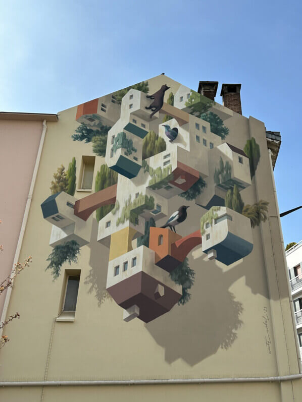 Fresque, street art, rue de la Brèche aux Loups, Paris 12e (75)