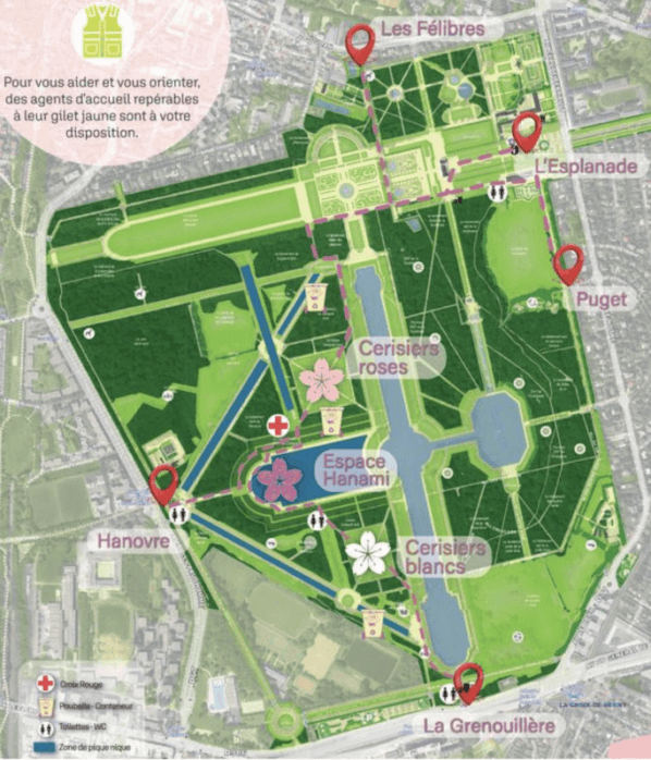 Plan du parc du Domaine départemental de Sceaux