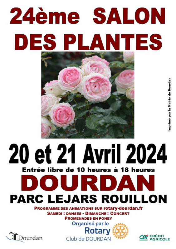 Salon des Plantes de Dourdan (Essonne) les 20 et 21 avril 2024