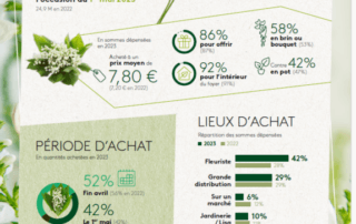 Infographie - Les achats de muguet par les Français à l’occasion de la  Fête du travail en 2023 (Source : Kantar pour FranceAgriMer et  VALHOR)