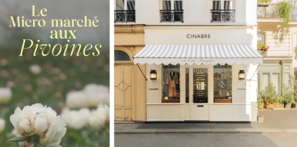 Marché aux fleurs, boutique Cinabre, Paris, 29 avril 2024