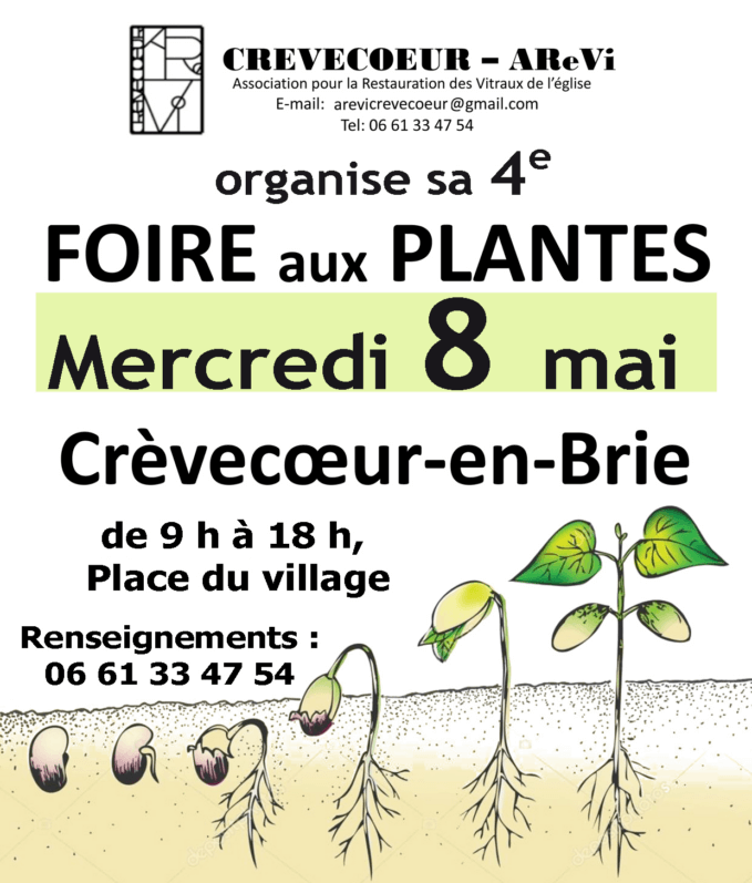 Lire la suite à propos de l’article Foire aux plantes le 8 mai 2024 à Crèvecoeur-en-Brie (77)
