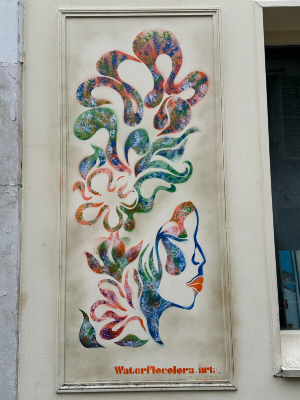 Collage, Waterflocolors, street art, Montmartre, Paris 18e (75)